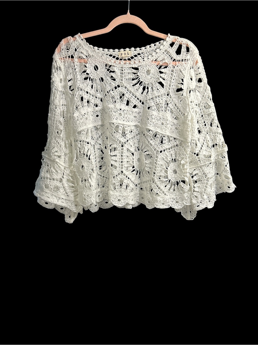 Crochet Lace Boho Top in White